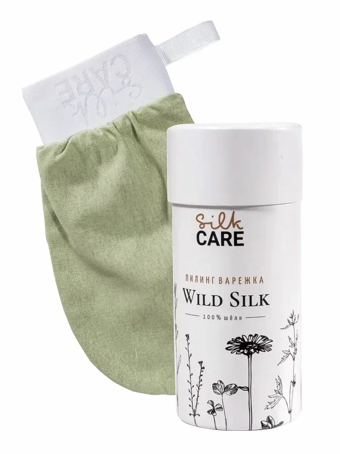 SILKCARE Wild Silk Шелковая варежка для пилинга лайм