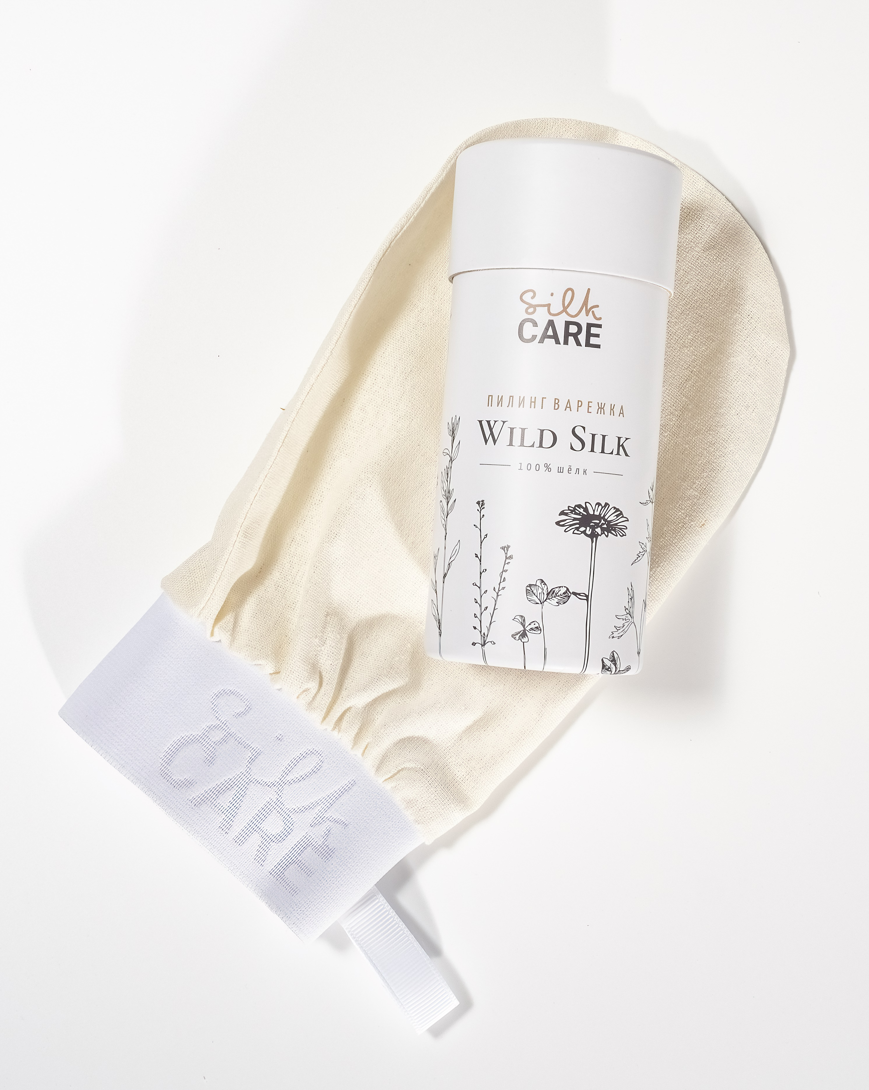 SILKCARE Wild Silk Шелковая варежка для пилинга натуральная